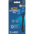 Бритва мужская BIC Hybrid 3 Flex с 4 сменными кассетами
