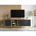 Тумба под телевизор подвесная Интериория 150х35х40 см Дуб крафт золотой/Черный