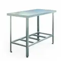 Стол производственный для сбора отходов Assum, 1500х700х850мм, борт, открытый, обвязка с 3-х сторон оцинк, разборный, уголок оцинк, отв. D220мм слева