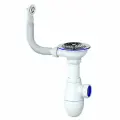 Unicorn Сифон 3 1/2*40 B411P с круглым переливом винт, шток, ручка - пластик 538079