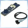 M.2 Mini SAS SFF-8087 Плата расширения Поддержка 4 портов SATA3.0 6 Гбит/с HDD SSD Контроллер SATA SFF8087 совместим с M2 NVME