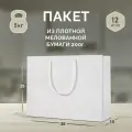 12 бумажных подарочных пакетов 35*25*10. Белые, горизонтальные