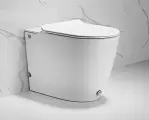 Приставной унитаз Ceruttispa BARBARIA Pulse (575х400х365) импульсный, безободковый, микролифт, белый