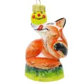 Лиса с колобком елочная игрушка