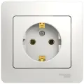 Розетка с заземлением, (в сборе), белая, Schneider Electric Glossa (комплект 10шт)
