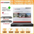 Hikvision 4K NVR DS-7608NXI-I2/8 P/S DS-7616NXI-I2/16 P/S 8CH 16CH POE Port AcuSense распознавание лица, сетевой видеорегистратор, Нет, 8-КАНАЛЬНЫЙ