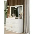 Комод Любимый Дом Вилла, 120 х см, с зеркалом, ручка-кнопка, Белый/Золото глянец