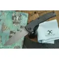 Складной нож Kansept Knives AGI, клинок дамаск, рукоять черный титан/карбон