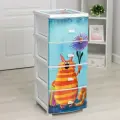 Комод детский 4-х секционный Росспласт «Декор. Кот», 38×95см, белый