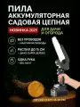 Пила аккумуляторная хищник садовая мини цепная сучкорез с кейсом