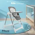 Стульчик для кормления ребенка Pituso Avila Grey, с механической качелей для новорожденного, цвет серый