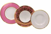 Набор тарелок 18 предм. Александрия, розовая