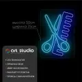 ART Studio Неоновая вывеска Ножницы и расческа 35х50 см для салона красоты и парикмахерской на подложке из акрила