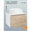 Тумба с раковиной Runo Бари 60 крафтовый дуб, раковина Ovale 50