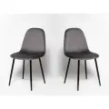 La Room Стулья для кухни 2 шт. DC-5541 графит, велюр, для офиса, школы и дома