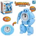 Робот Будильник, трансформируется, звуковые эффекты, цвет голубой