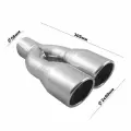 Насадка на глушитель универсальная двойная Dвх 58, Dвых 2х80mm (длина 305мм) из нержавеющей стали