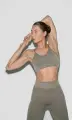 Топ спортивный IRNBY Бесшовная, 1 шт., размер M/L, хаки