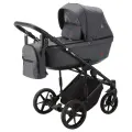 Коляска универсальная Adamex Amelia 2 в 1, AM235 - темно-серая, темно-серая кожа