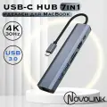USB HUB 3.0 для ноутбука 7in1 / Type-C HDMI HUB для MacBook / USB Разветвитель с HDMI 4K 30 Гц, RJ-45 1000 Мбит/С, USB 3.0x2, PowerDelivery 100W