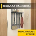 Вешалка настенная в прихожую 60 см с полкой 5 крючков Лана 11 (07) Оникс