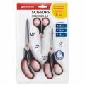 Ножницы Brauberg, набор 3шт. (140мм, 190мм, 240мм), эргономичные вставки (238168), 12шт.