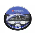 Оптический диск Verbatim BD-R 25GB 4X MDISC Lifetime archival Inkjet Printable, Spindle, 10 шт