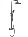 Душевая система с верхним тропическим душем, смесителем, поворотным изливом и лейкой, графит