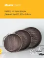 Набор форм для выпечки и запекания разъемных 3 шт Колетта Master House, 20 см, 22 см и 24 см, антипригарная
