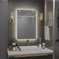 Зеркало с подсветкой в ванную настенное Alias Эос 90*70, нейтральный свет, без кнопки - от выключателя