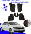 Автомобильные коврики EVA/ЕВА/ЭВА для Skoda Rapid 1 и 2 / Шкода Рапид 1 и 2 / 2013-2023 черный коричневый