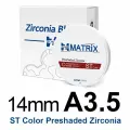 ST-Color 14 мм Стоматологическая лаборатория CAD/CAM ZECHUAN MATRIX Предварительно затененные циркониевые блоки 98 мм Система Суперпрозрачная керамика, 98X14mm A3.5