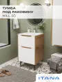 Тумба под раковину в ванную, тумба для ванной Итана Nill 50 496х470х820 напольная Белый глянец