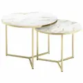 Стол журнальный Рим 17 (01) Белый камень/Золото