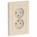 Розетка Systeme Electric AtlasDesign Беж б/з двойная, 16А, в сборе SE ATN000220