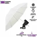 Комплект для съемки UWD-100: зонт просветный диаметром 100 см, белый и держатель для вспышки и зонта, зажим тип E с холодным башмаком