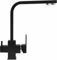 Смеситель для кухни Wisent W4371-3-25 с краном для питьевой воды, черный, однорычажный, матовый, с поворотным изливом, китайский
