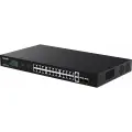 Коммутатор Tenda Ethernet 26GE+2SFP с 24 портами PoE черный неуправляемый, 26x1 Гбит/с, PoE 24х30 Вт, SFP 1 Гбит/с