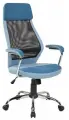 Кресло руководителя Helmi HL-E41 Stylish, ткань/сетка, синяя/голубая