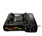 Газовая плита ЛАНИС, настольная, керамика, черный цвет, пьезоподжиг