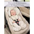 Матрасик-вкладыш в автолюльку универсальный Коричневые веточки на вареном хлопке 60*45 см.