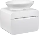 Тумба с раковиной Runo Ницца 60 белая, раковина Terzo 60
