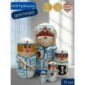 Матрешка деревянная детская развивающая игрушка Доктор 5 мест 11 см Орнамент
