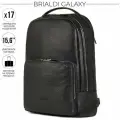 Мужской рюкзак с 17 карманами и отделениями BRIALDI Galaxy (Галакси) relief black