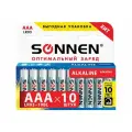 SONNEN AAA алкалиновые батарейки 10 шт в коробке 451089 для портативных устройств