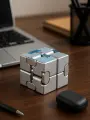Бесконечный куб Infinity, антистресс-игрушка для детей и взрослых, металлический, серый, 210г