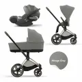 Коляска 3в1 Cybex Priam IV Rose Gold, цвет Mirage Grey (Серый)
