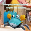 Игрушка развивающая интерактивная бегающий Краб, музыкальный сенсорный танцующий, оранжевый-CJX2-Праздничный подарок