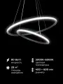 Люстра светодиодная Homsly, 80 Вт, подвесная, 2 кольца, с функцией смены цветовой температуры, ACL_052, черный