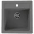 Раковина для кухни врезная каменная Alveus Granital Atrox 20 47X50 см, искусственный камень, гранит, серый, сифон